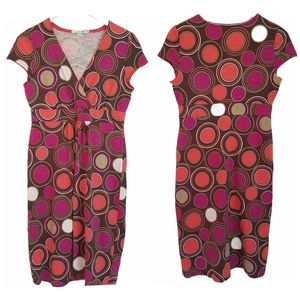 Boden circle print surplice dress 8